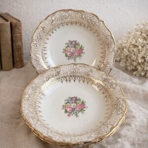 Vintage Washington Colonial China Set of 6 Berry Bowls 5" Wide Cottagecore